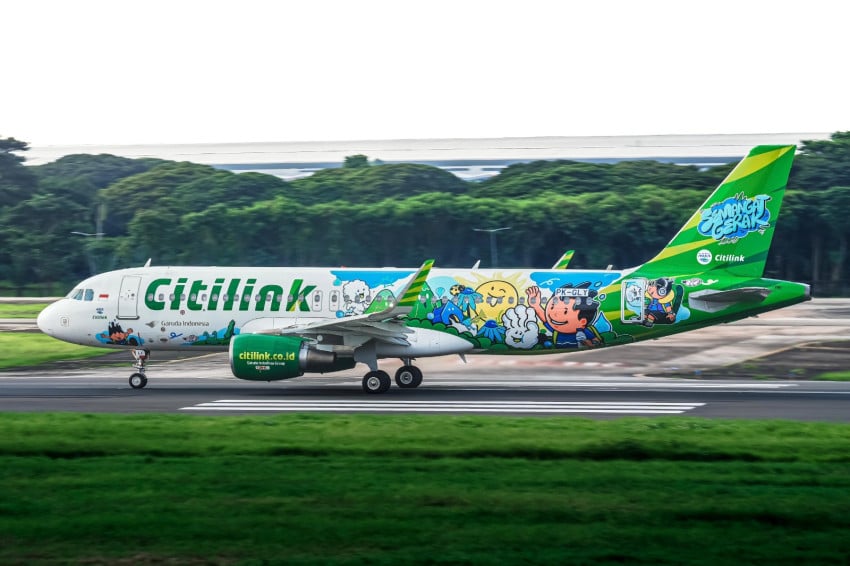 Citilink dan Aqua Sulap Airbus A320 Tampil Beda dengan Livery Khusus